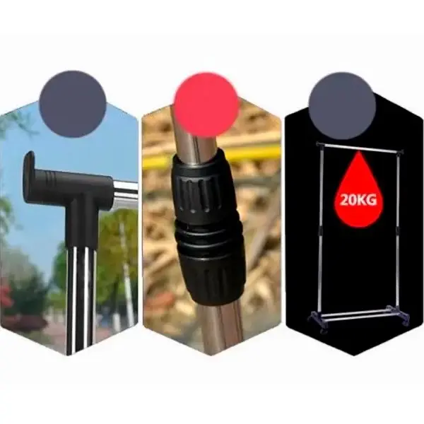 Вешалка для одежды Triple Stand Hanger двойная телескопическая 3 полки для обуви 160х80х38 см (Triple Stand Hanger_704) - фото 5