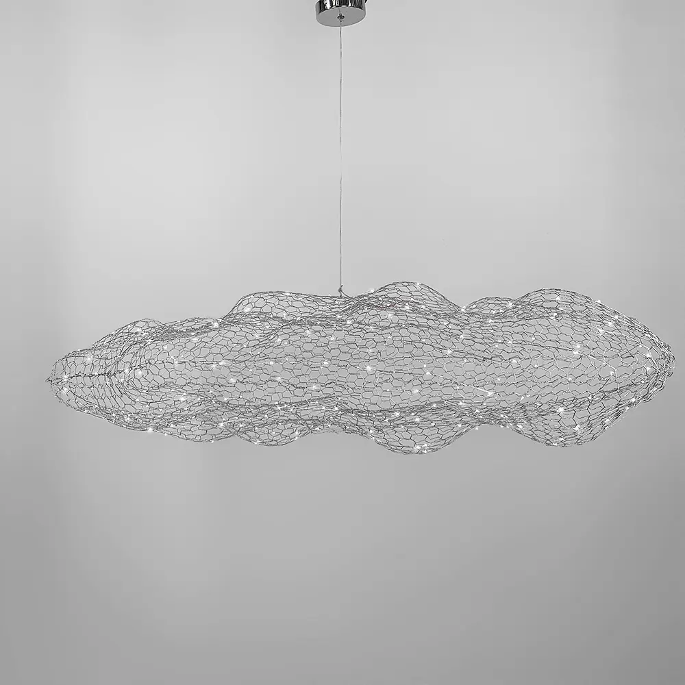 Дизайнерська декоративна срібна люстра-хмаринка LED CLOUD | Арт. MJ 83 CH | Line F - фото 8
