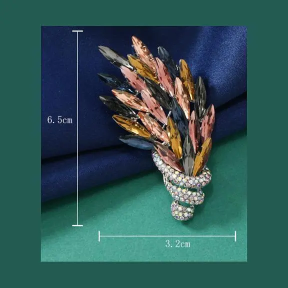 Брошь Веточка коричневая - фото 2