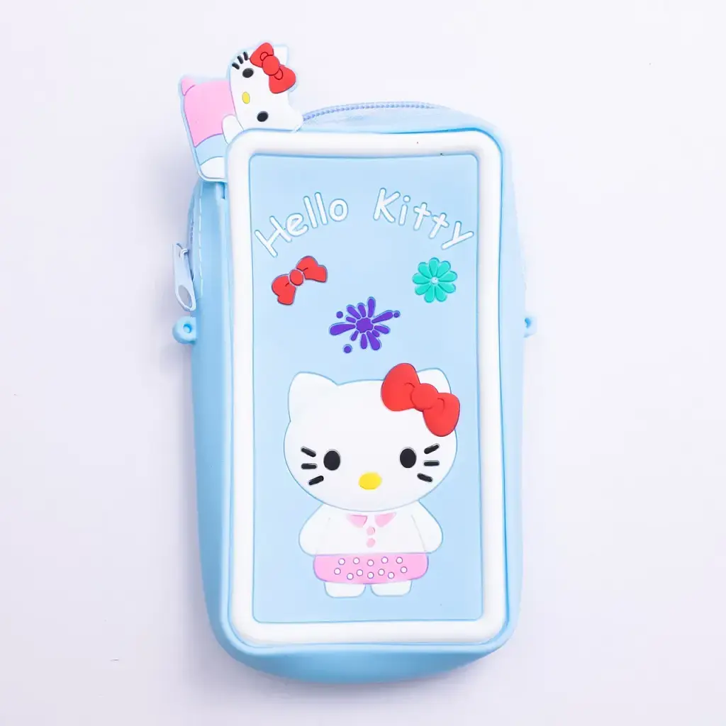 Сумочка-футляр для телефону Yiwu Hello Kitty силіконова на блискавці 17x9x2 см, блакитний HP-55-21BL - фото 2