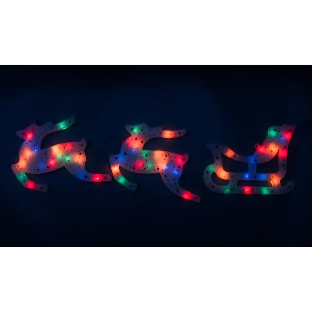 Новогодняя LED декорация Devilon Сани и 2 оленя 19х39 см (051687) - фото 2