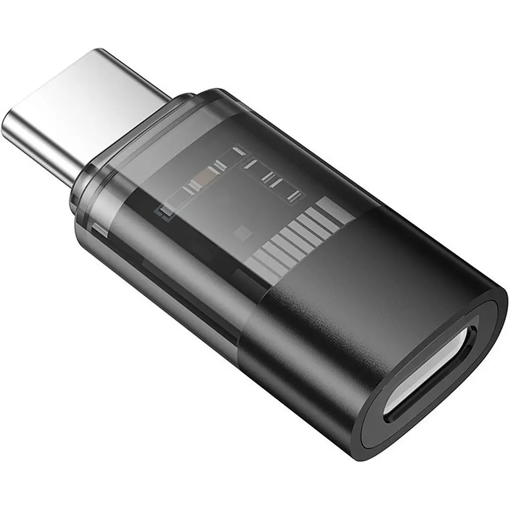 Перехідник Hoco UA36D USB-C Male to Lightning Female OTG Black [140336] - фото 2
