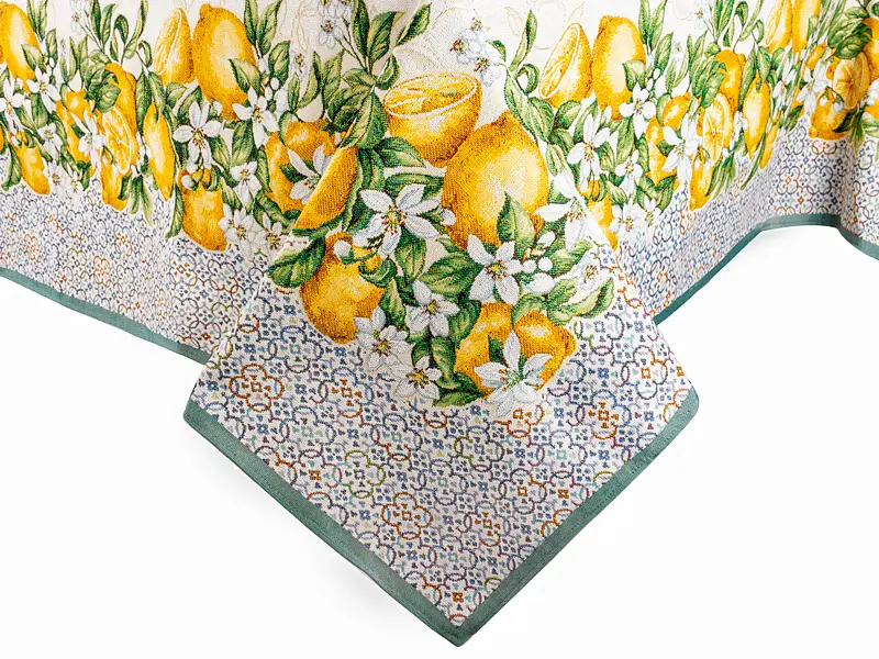 Скатертина Lefard Home Textile Sorrento гобеленова 180x140 см бежево-жовта (732-252) - фото 3