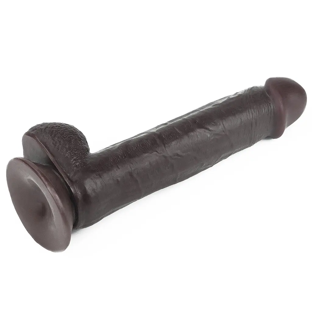 Фалоімітатор LoveToy Sliding Skin 24 см коричневий - фото 10