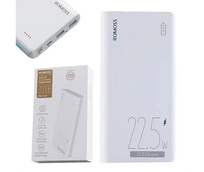 Внешний аккумулятор Romoss Power Bank 20000 mAh 22.5 W Fast Charge PD QC - фото 2