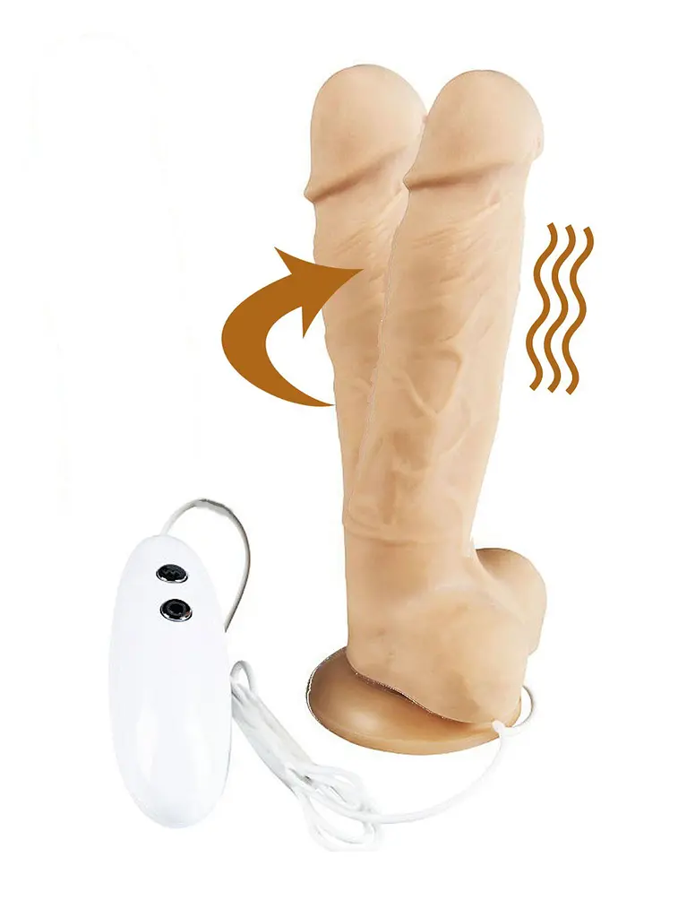 Вібратор Alive Cesar Vibration Rotation 17.5 см тілесний - фото 2