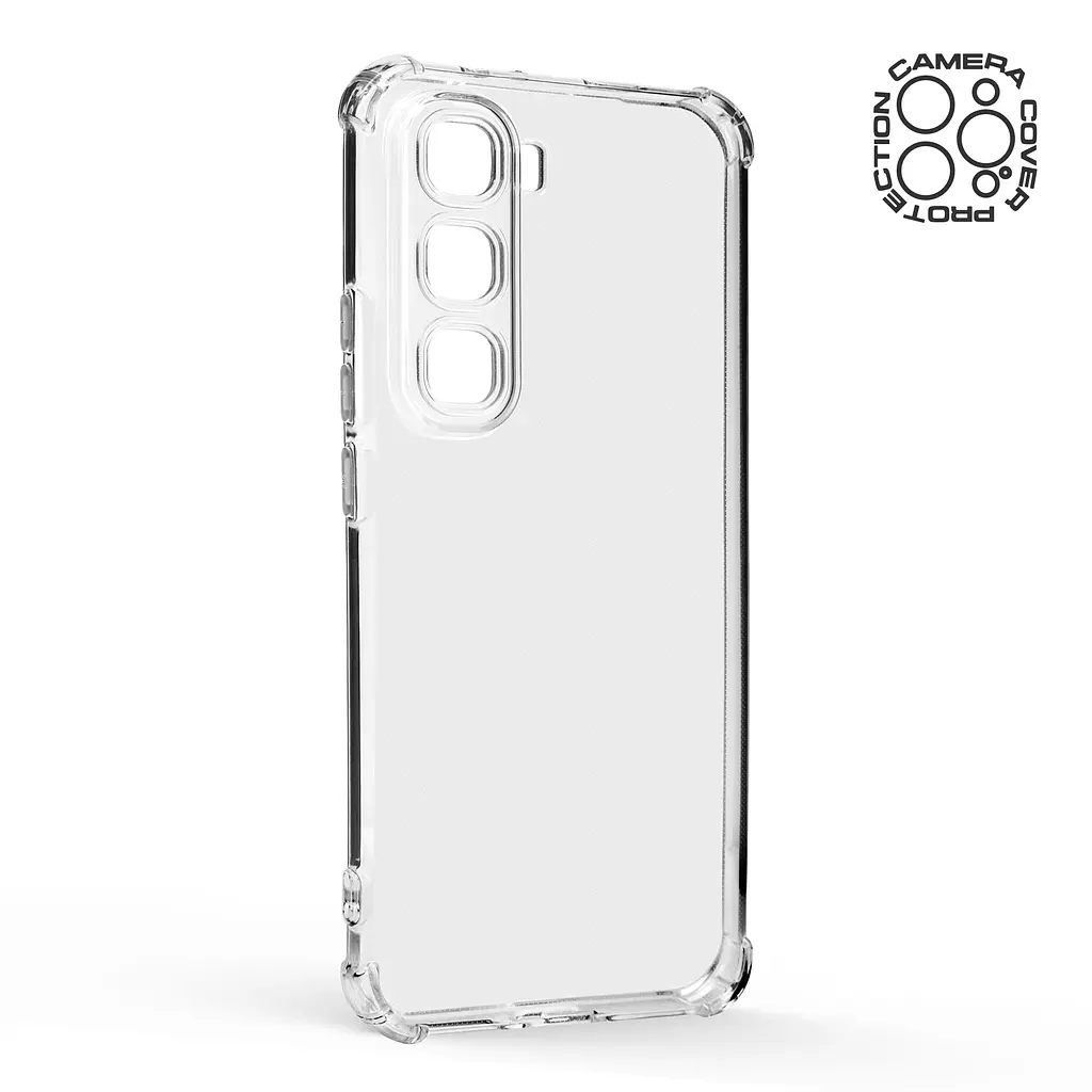 Прозрачный чехол для Infinix Hot 60 Pro Plus 4G с защитой камеры и усиленными бортами, тонкий, силиконовый, бесцветный, ударостойкий, противоударный бампер c закрытой камерой, ArmorStandart (ARM88669) - фото 2