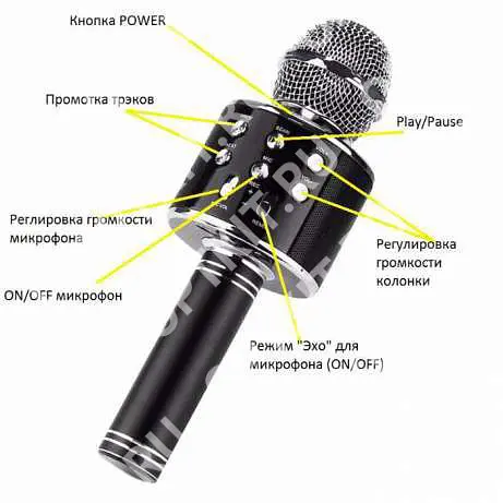 Бездротовий караоке мікрофон WS858-1 ∙ Колонка-мікрофон ∙ Вluetooth ∙ USB ∙ microSD - фото 3