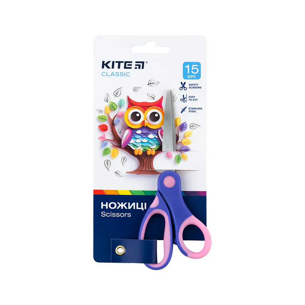 Ножиці Kite дитячі Classic блакитний-рожевий 15 см (K-126-1)
