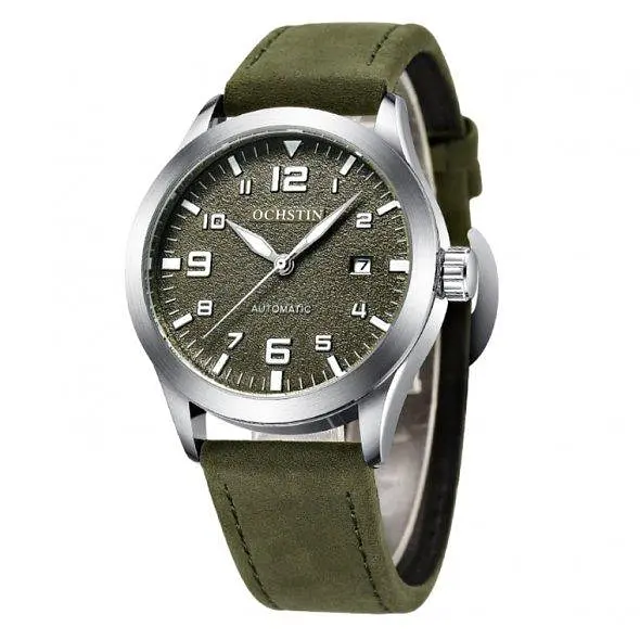 Водостійкий механічний годинник Ochstin Military silver - фото 3