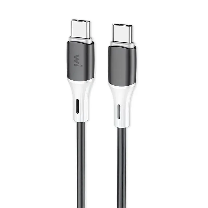 Кабель Wibrand Mamba 60W silicone charging data cable C to C 1 метр силіконовий чорний
