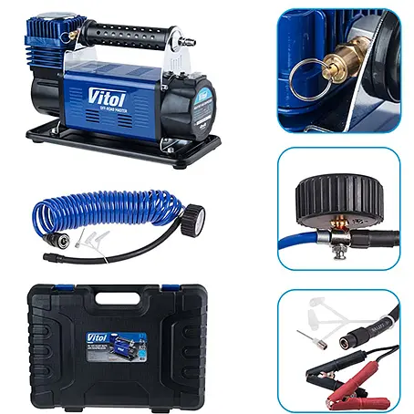 Автомобільний компресор Vitol OFF ROAD MASTER 150psi 50Amp 160л шланг 7,5м Клемі (K-71)