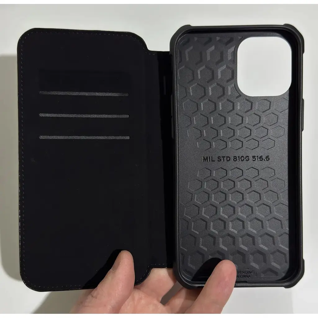 Оригинальный противоударный чехол книжка UAG Metropolis FIBR для iPhone 12 Pro Max (6.7") Black 112366113940 - фото 7