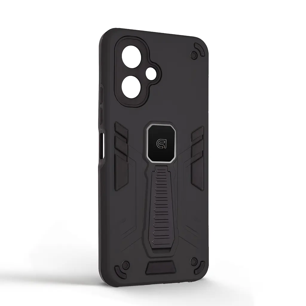 Чехол для TECNO Spark Go 2 4G (KM4), Proover, черный, с подставкой и магнитом, противоударный, ударопрочный, бронированный, панель-накладка, защита всего корпуса, термополиуретан (TPU) + поликарбонат (PC), ArmorStandart (ARM87170) - фото 2