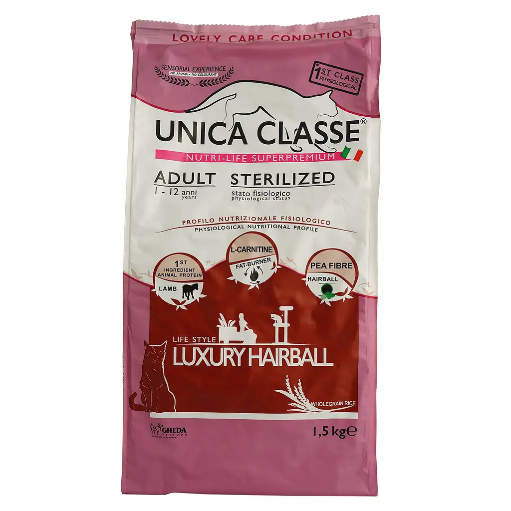 Сухий корм для котів Unica Classe Adult Sterilized Hairball Dry з ягням 1.5 кг - фото 2