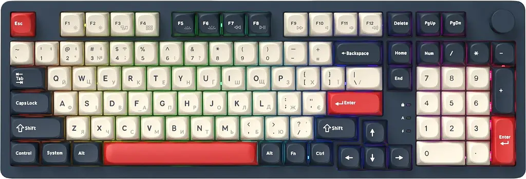 Клавіатура бездротова GamePro Asgard Drakkar Keychron Super Red Switch Blue (MK305BL) - фото 5