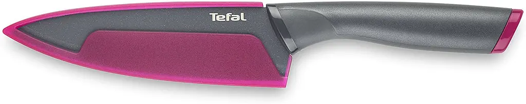 Ніж кухонний Tefal Fresh Kitchen кухарський 15 см з чохлом, нержавіюча сталь, пластик, сірий kuh0014553 - фото 3