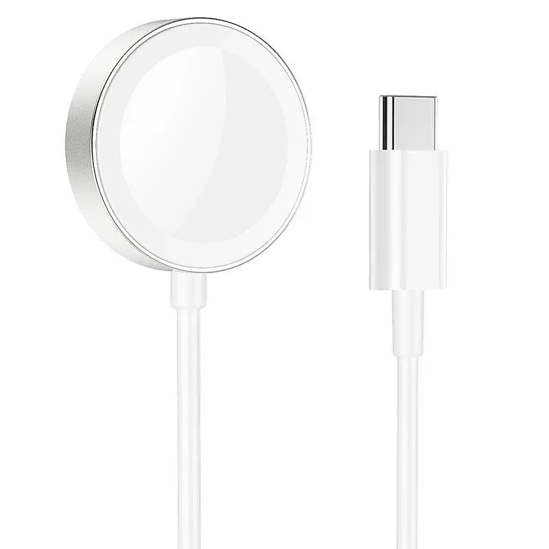Зарядка Qi HOCO Wireless charger Type-C для iWatch CW39C usb-c выход для 1-7/SE Series белая - фото 3