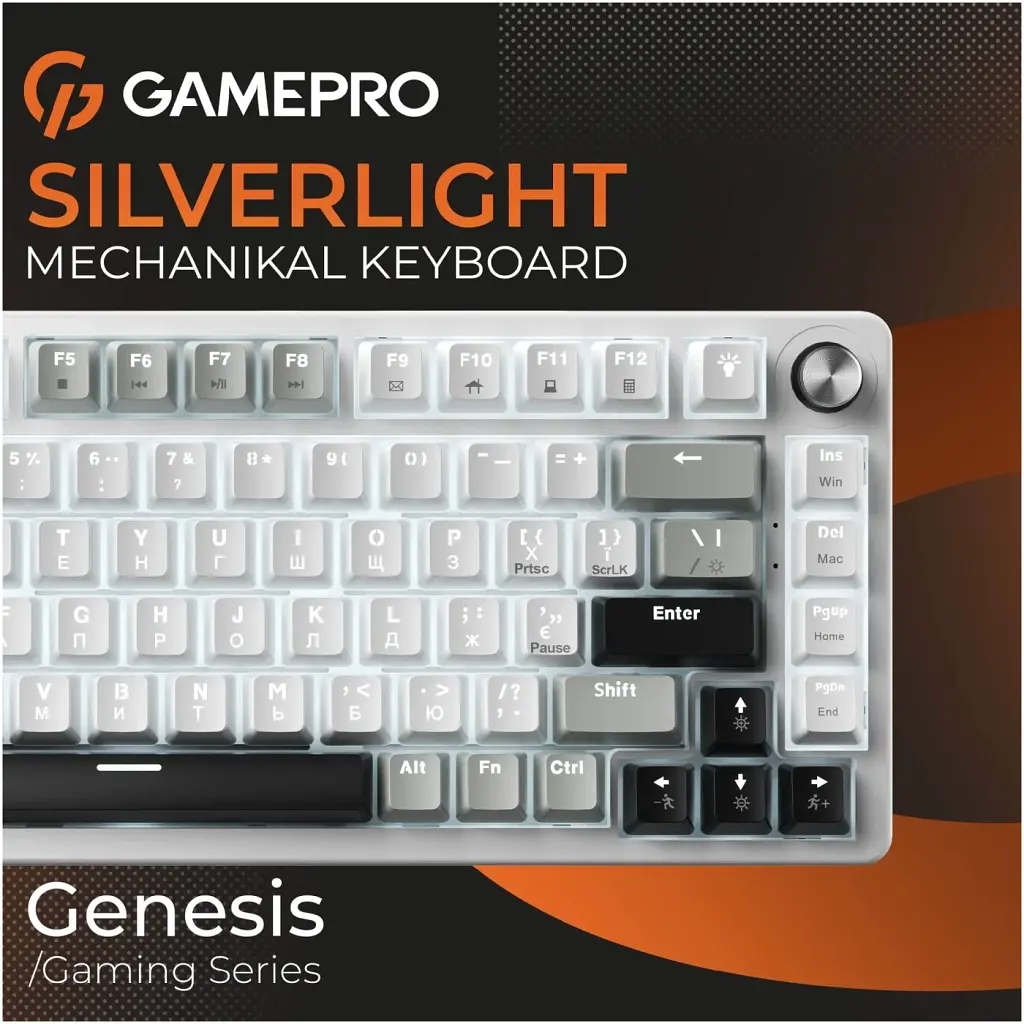 Клавіатура GamePro Genesis Silverlight MK126 USB UA Grey (MK126) - фото 4