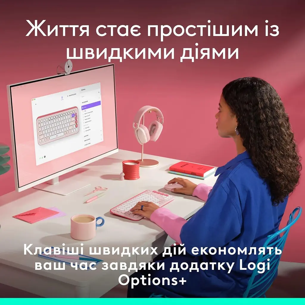 Клавіатура Logitech Pop Icon Keys Rose (920-013073) - фото 4