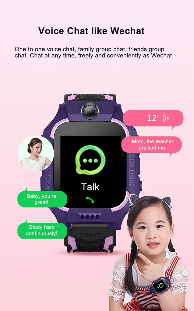 Дитячі розумні смарт годинник Smart Watch Q19 з камерою прослуховуванням Sim-картою Pink (18361) - фото 2