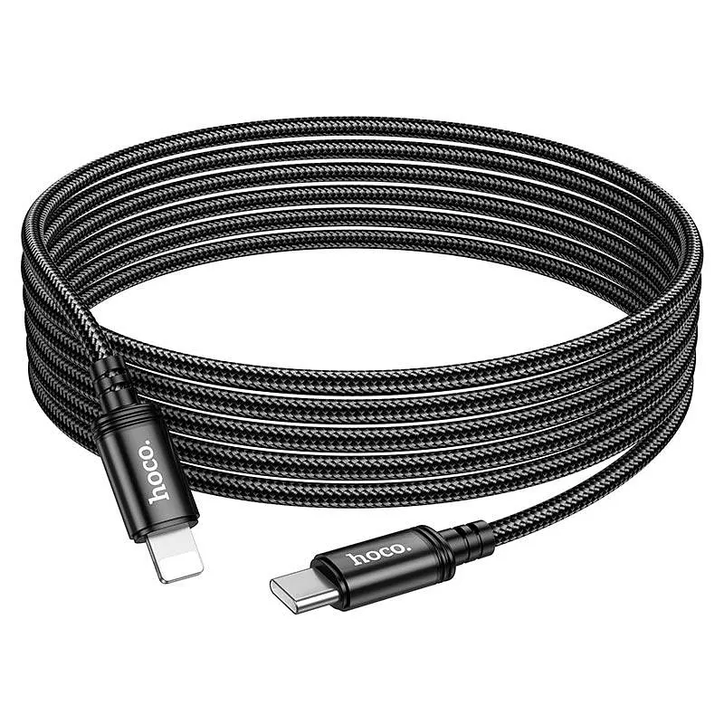 Кабель HOCO x91 посилений 3 метри Type-C — iPhone (Lightning) чорний - фото 2