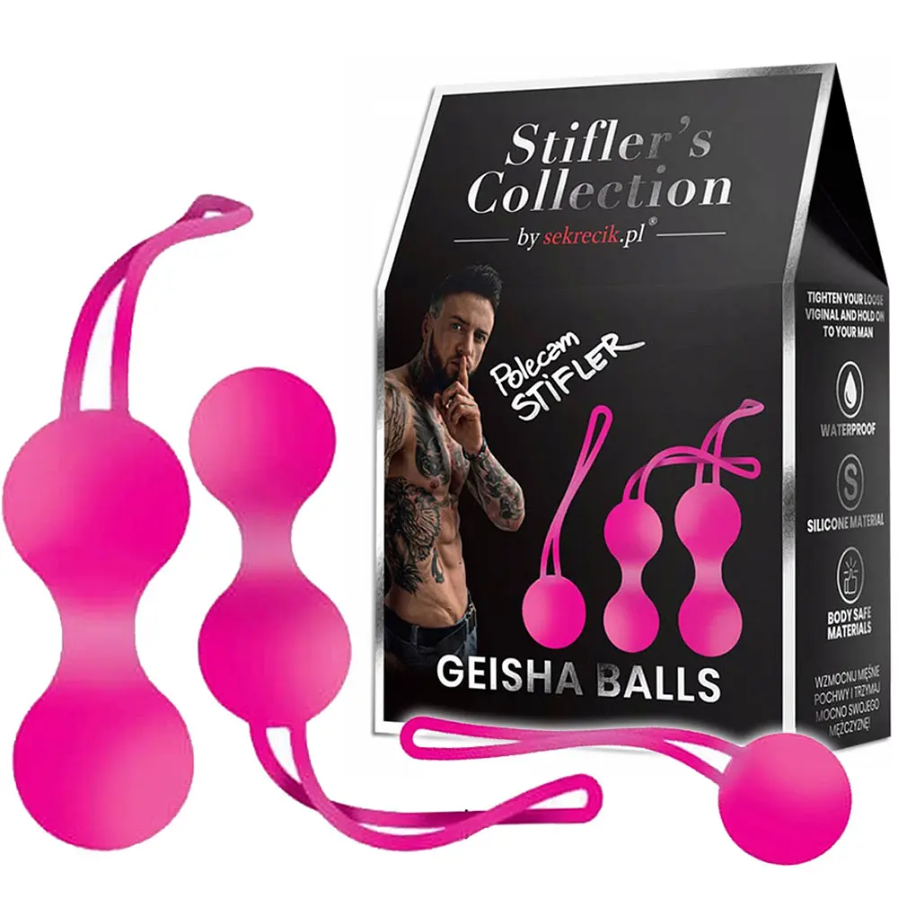 Набір вагінальних кульок Stifler's Collection Geisha Balls, 3 шт., рожевий - фото 2