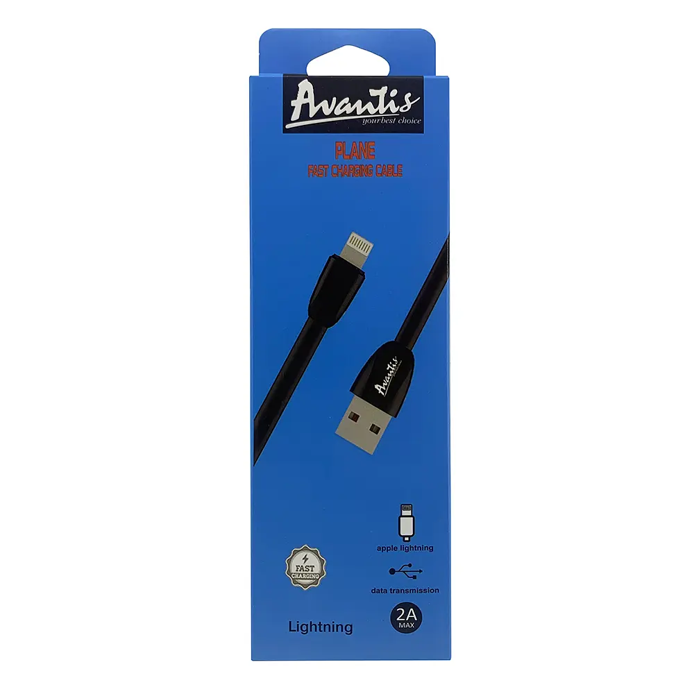 Кабель Avantis AC-20i Plane USB – Lightning- чорний - фото 2