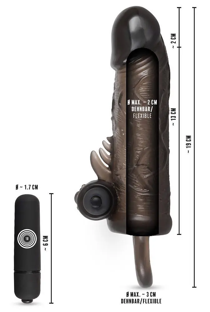 Насадка на пеніс Rebel Extension Regular Fit Penissleeve 19 см чорний - фото 8