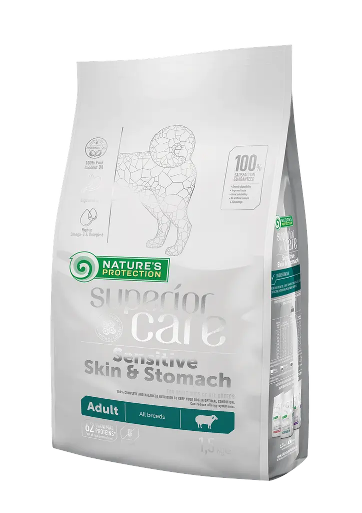 Сухий корм для собак з чутливим травленням та проблемною шкірою Nature's Protection SC Sensitive, 1.5 кг