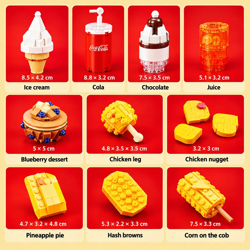 Конструктор їжа DK 5025 Western Fast Food Creator Expert Фаст-фуд, 18 моделей, 827 деталей - фото 4