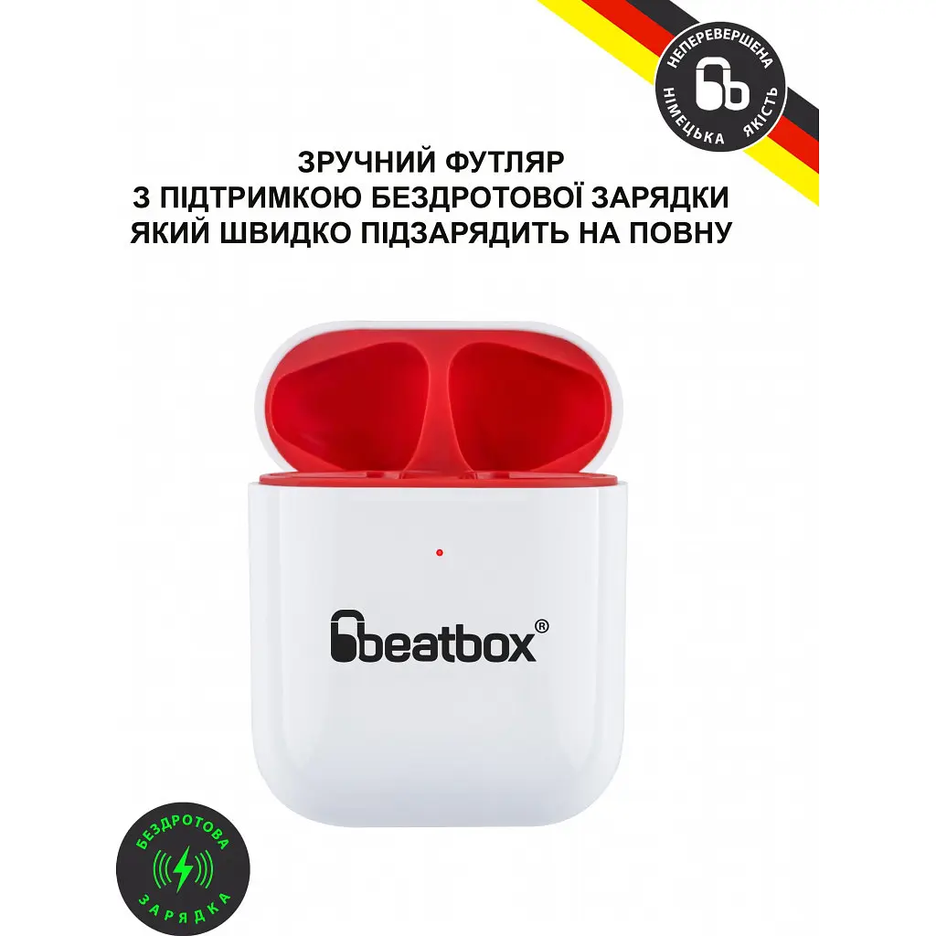 Навушники BeatBox PODS AIR 2 Wireless Charging White-Red (bbpair2wcwr) - фото 3