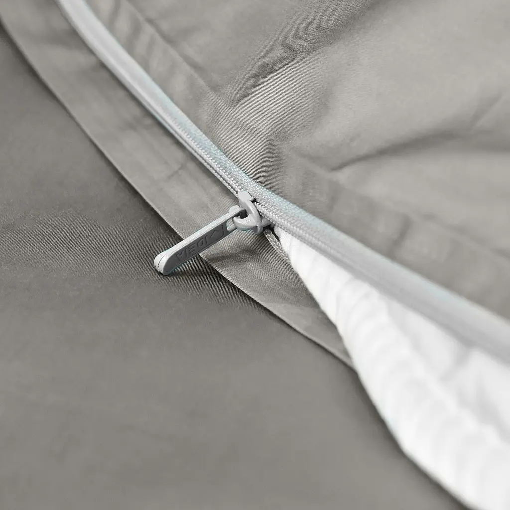 Комплект постільної білизни Ideia Сатин полуторний без простирадла 145х215 см (8-36086_сірий/беж) - фото 3