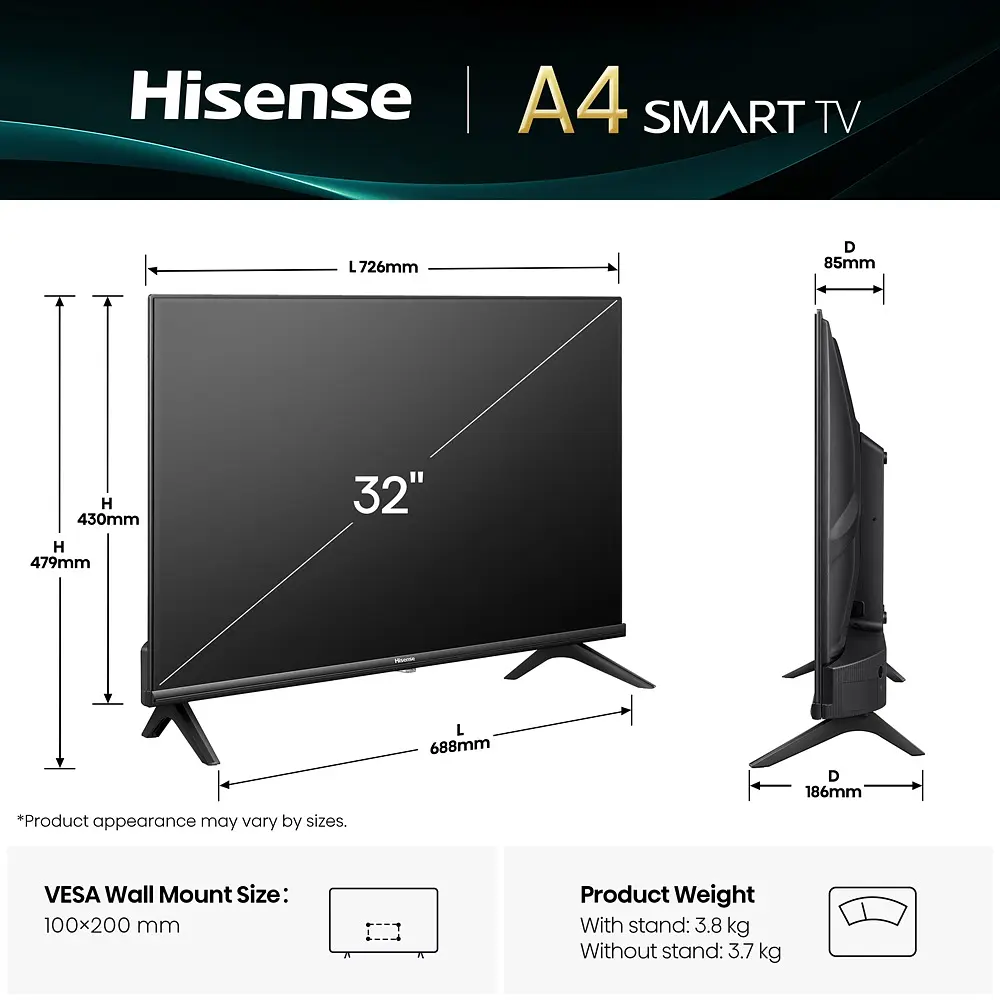LED-телевізор 32A4Q HISENSE teh0021618 - фото 5