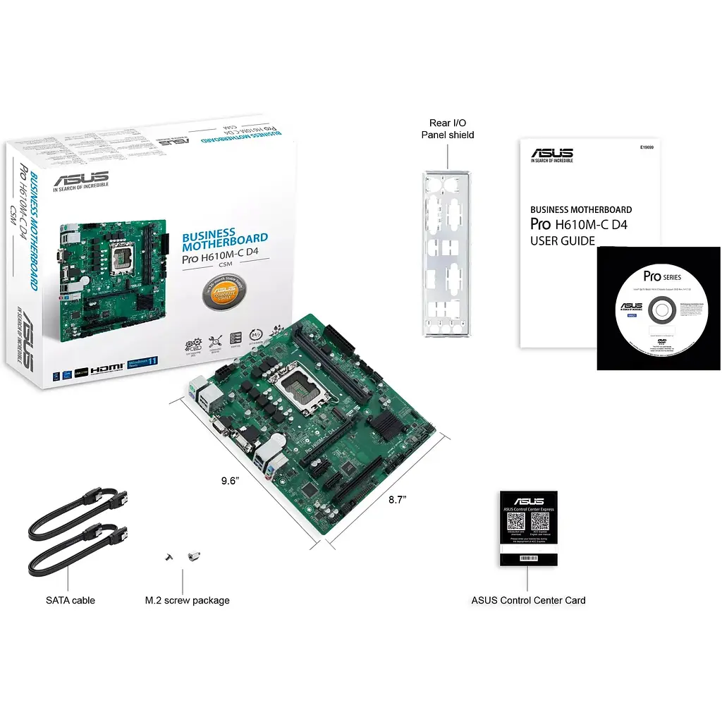 Материнская плата Asus PRO H610M-C D4-CSM s1700 H610 2xDDR4 M.2 HDMI D-Sub mATX - фото 2