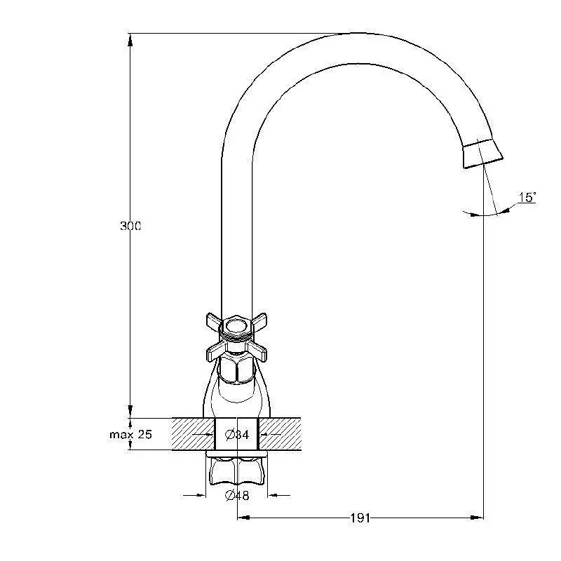 Смеситель для кухни TROYA QMG4-A621 двухвентильный 30412 - фото 3
