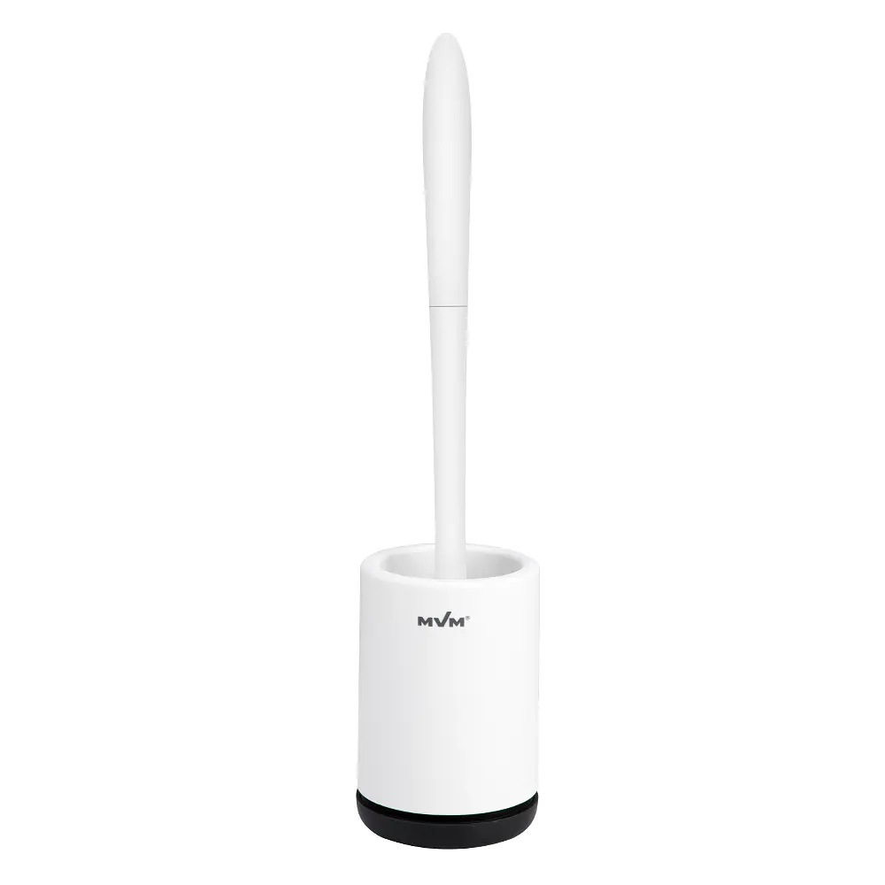 Йоржик для унітазу МВМ My Home підлоговий BP-13, білий з чорним (BP-13 WHITE/BLACK)