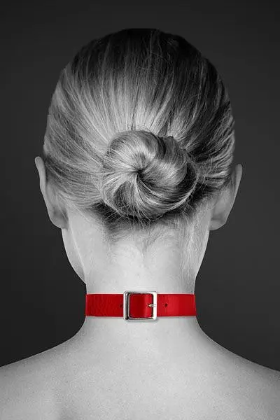 Чокер з кільцем для повідця Bijoux Pour Toi Fetish Red, червоний - фото 2