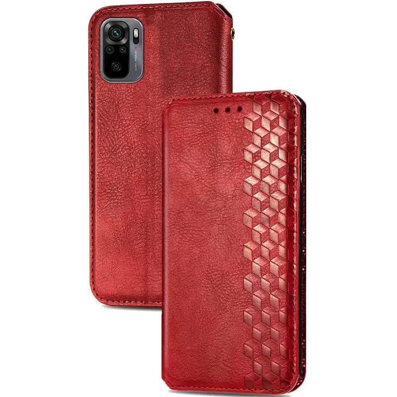 Шкіряний чохол-книжка GETMAN Cubic (PU) для Xiaomi Redmi Note 10 / Note 10s Червоний - фото 2