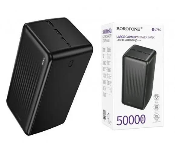 Павербанк 50000мА·ч зовнішній акумулятор Power Bank 2USB Type-C PD зі швидкою зарядкою до 22.5W портативний зарядний пристрій Borofone BJ80C Clever - фото 6
