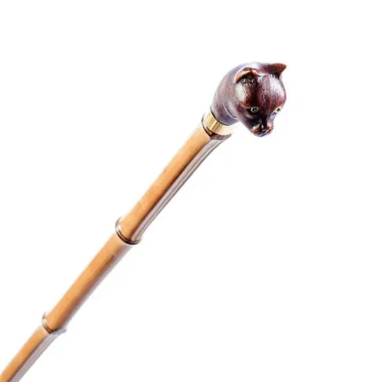 Тростина Garcia ручної роботи Artes деревина бамбука, рукоять у вигляді голови кота код 505 - фото 3