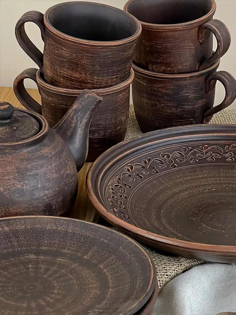 Столовий сервіз керамічного (глиняного) посуду на 4 особи Гладкий - фото 4