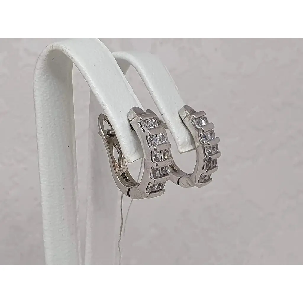 Серебряные серьги Гранд Стиль с фианитами. С2141 - фото 2