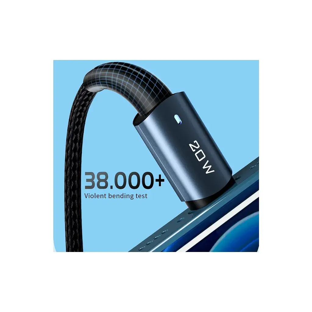 Дата кабель USB-C to Lightning 2.0m 20W black Essager (EXCTL-CGA01) - фото 6