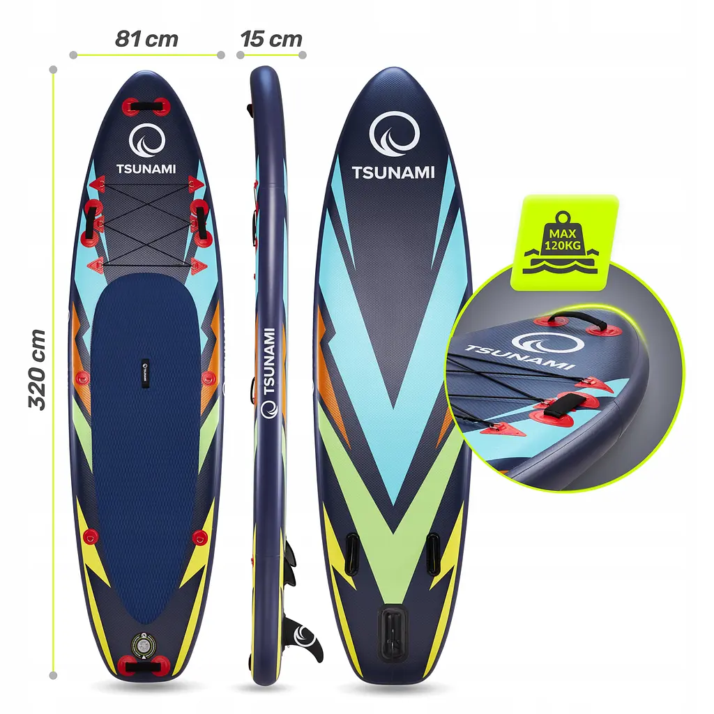 Надувна SUP дошка TSUNAMI 320 см із веслом Bolt T08 (P-5907739314277) - фото 2