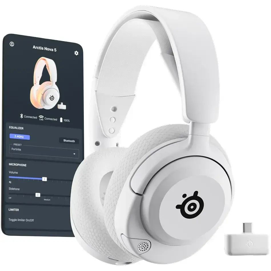 Ігрова гарнітура SteelSeries Arctis Nova 5 Wireless White MultiPlatform - фото 6