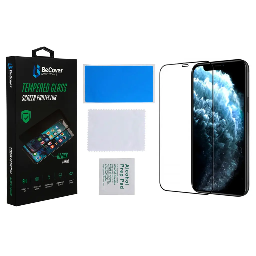 Скло захисне BeCover Apple iPhone 13 / 13 Pro Black (706663) - фото 3