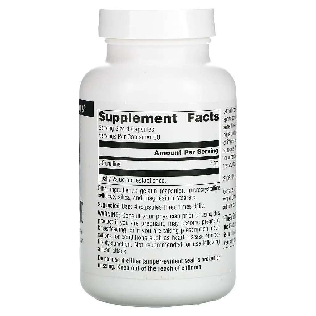 L-цитрулін Source Naturals L-Citrulline 500 мг 120 капсул - фото 2