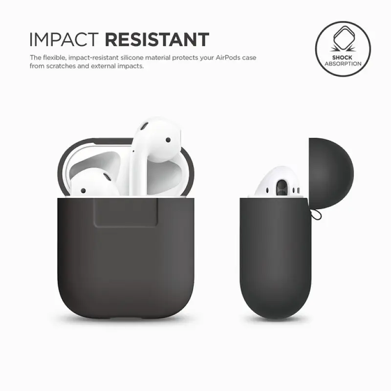 Чехол Elago Silicone Dark Grey для AirPods темно-серый (EAPSC-DGY) - фото 2