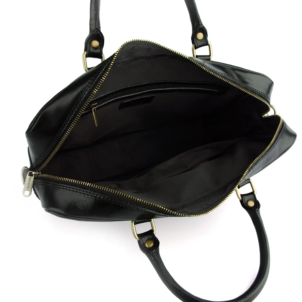 Портфель для ноутбука и документов кожаный А4 Virginia Conti m01287 черный - фото 3